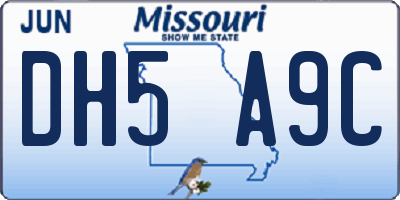 MO license plate DH5A9C