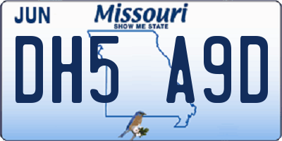 MO license plate DH5A9D