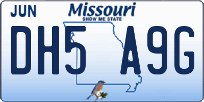 MO license plate DH5A9G