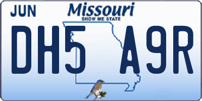 MO license plate DH5A9R