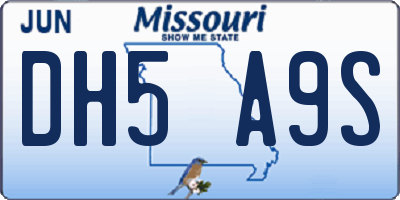 MO license plate DH5A9S