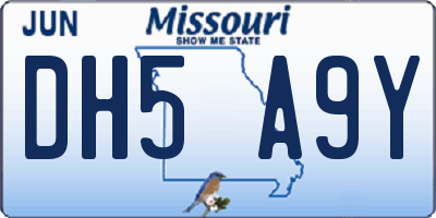 MO license plate DH5A9Y