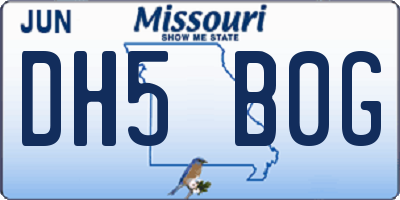 MO license plate DH5B0G