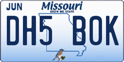 MO license plate DH5B0K