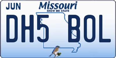 MO license plate DH5B0L