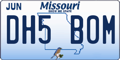 MO license plate DH5B0M