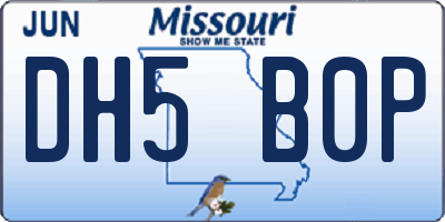 MO license plate DH5B0P