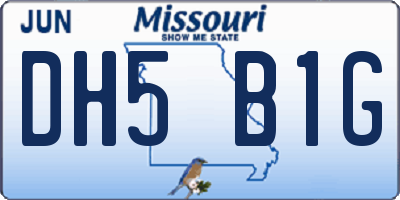 MO license plate DH5B1G