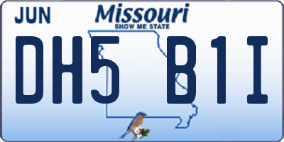 MO license plate DH5B1I