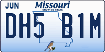 MO license plate DH5B1M