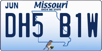 MO license plate DH5B1W
