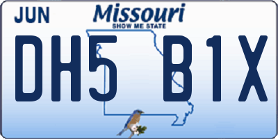 MO license plate DH5B1X