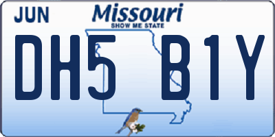 MO license plate DH5B1Y