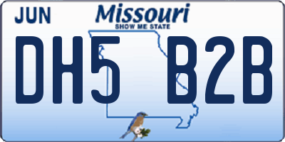 MO license plate DH5B2B