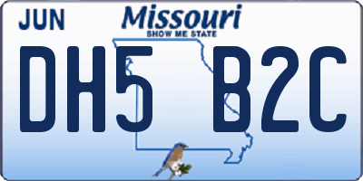 MO license plate DH5B2C