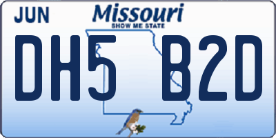 MO license plate DH5B2D