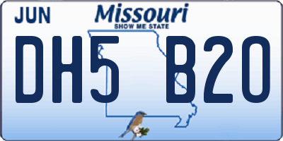 MO license plate DH5B2O