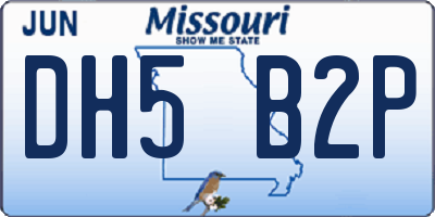 MO license plate DH5B2P