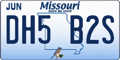 MO license plate DH5B2S
