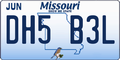 MO license plate DH5B3L