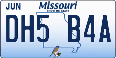 MO license plate DH5B4A