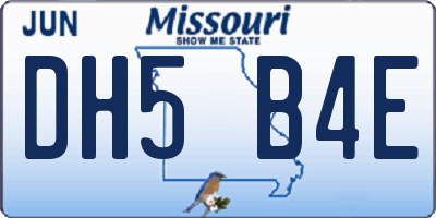 MO license plate DH5B4E