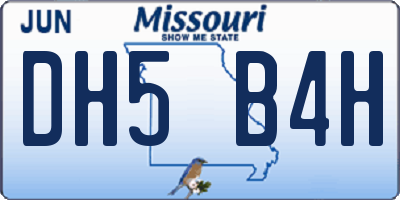MO license plate DH5B4H