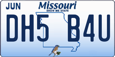 MO license plate DH5B4U