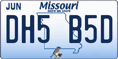 MO license plate DH5B5D