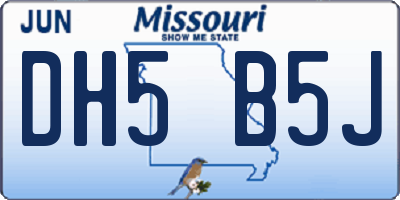 MO license plate DH5B5J