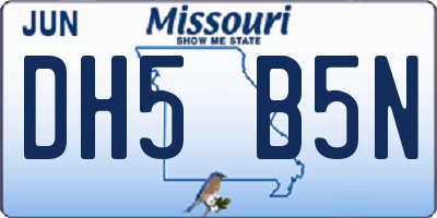 MO license plate DH5B5N
