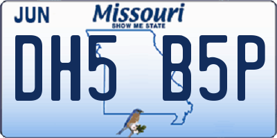 MO license plate DH5B5P
