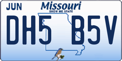 MO license plate DH5B5V