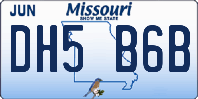 MO license plate DH5B6B