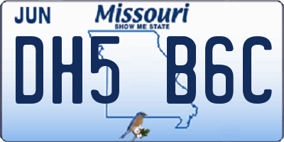 MO license plate DH5B6C
