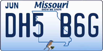 MO license plate DH5B6G