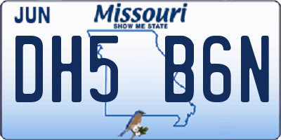 MO license plate DH5B6N