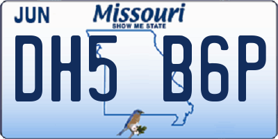 MO license plate DH5B6P
