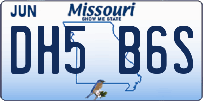 MO license plate DH5B6S