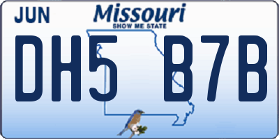 MO license plate DH5B7B