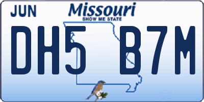 MO license plate DH5B7M