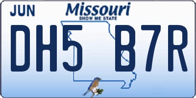 MO license plate DH5B7R