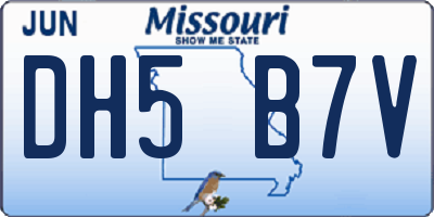 MO license plate DH5B7V