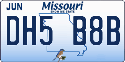 MO license plate DH5B8B