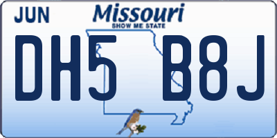 MO license plate DH5B8J