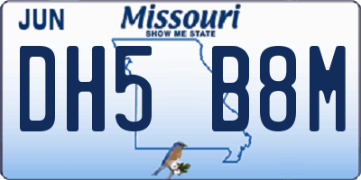MO license plate DH5B8M