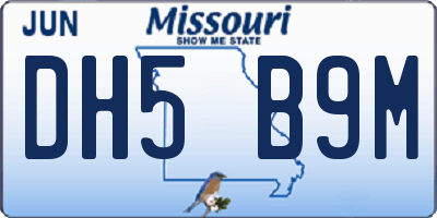 MO license plate DH5B9M
