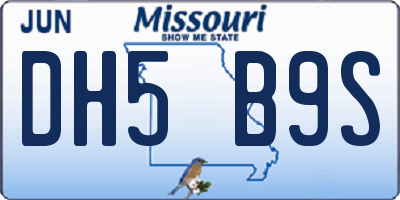 MO license plate DH5B9S