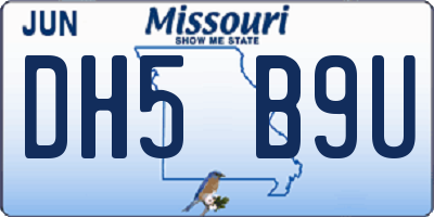 MO license plate DH5B9U