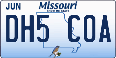 MO license plate DH5C0A